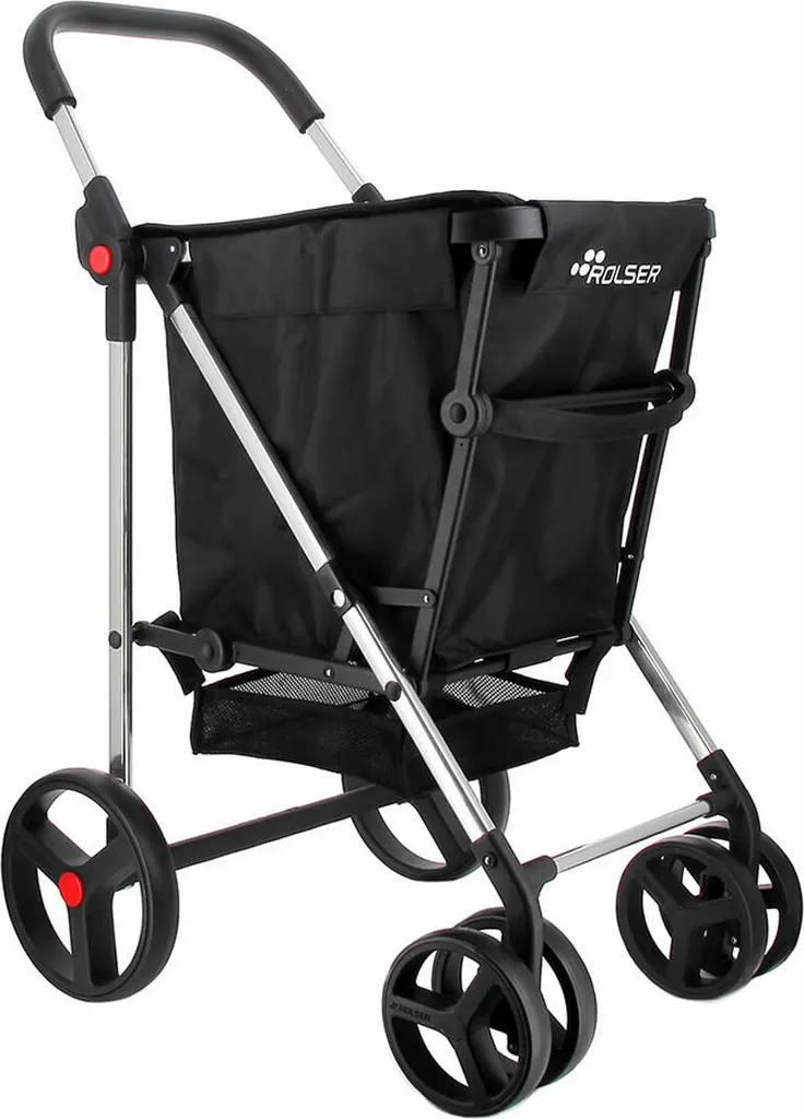 Chariot de courses Rolser Basket MF 4B en aluminium et tissu flexible