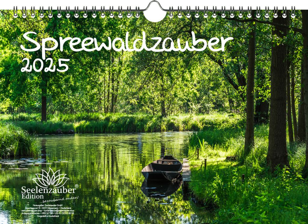 Spreewaldzauber DIN A4 Kalender für 2025 Urlaub Reise Deutschland - Seelenzauber