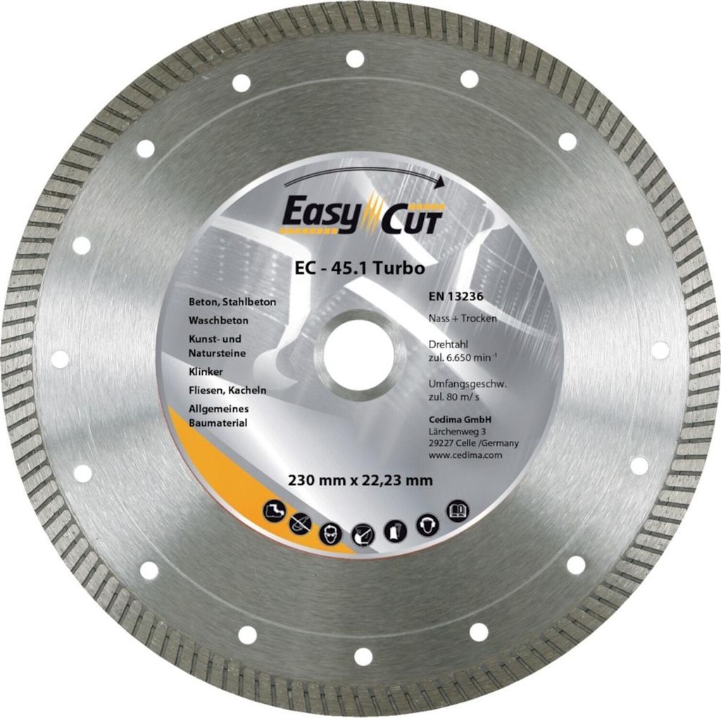 Trennscheibe Diamant EC-45.1 115x1,2x10x22,23mm CEDIMA