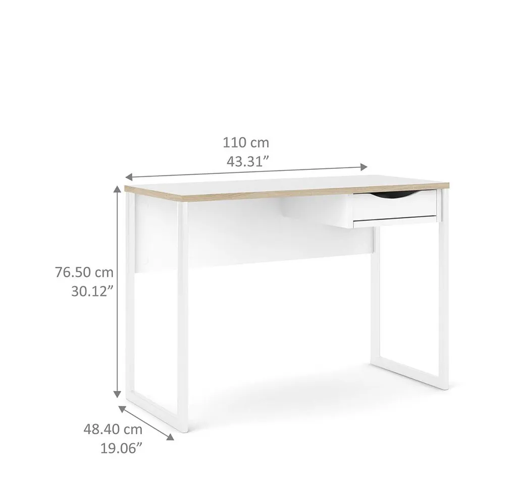 Bureau stable Function Plus blanc mat et chêne facile à assembler - 13