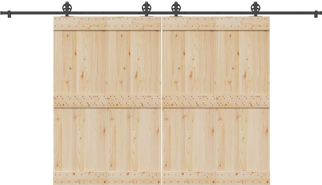(Robust Möbel)Schiebetürbeschlag-Set 400cm Stahl Schwarz NEU973222 - Türen & Zubehör