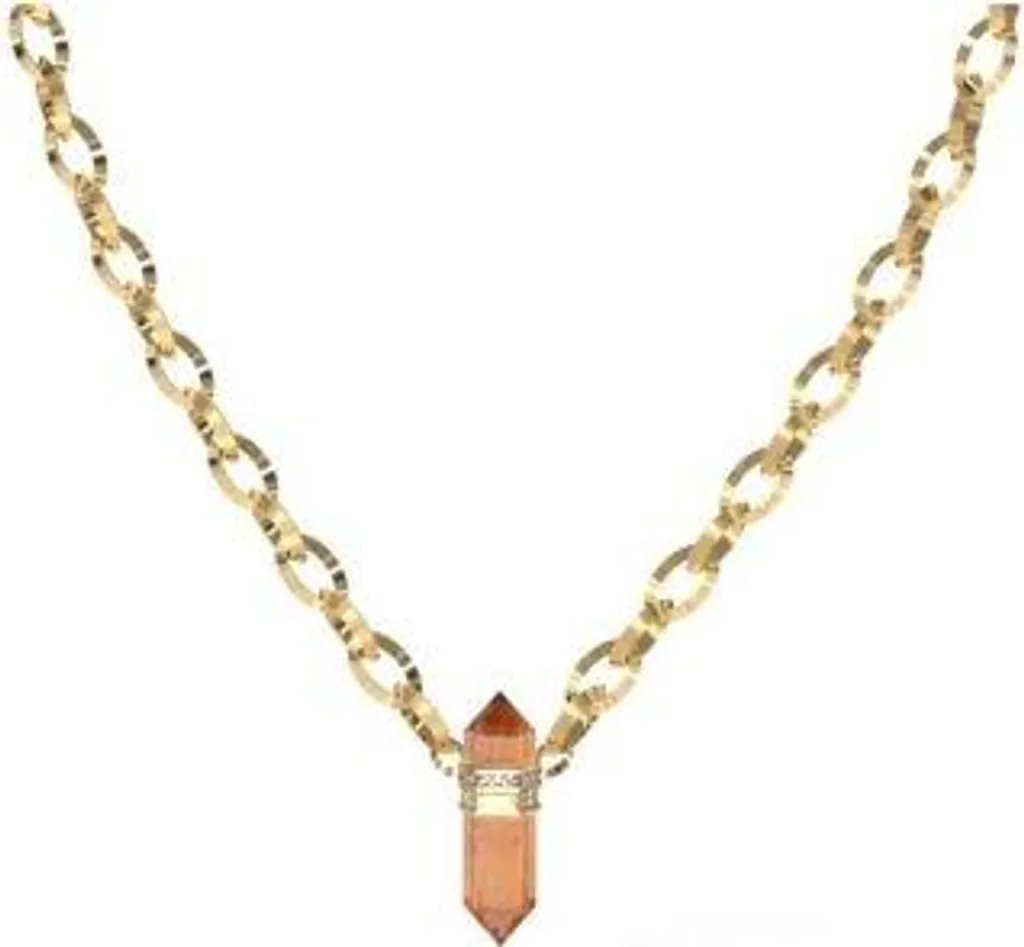 Sautoir Guess Femme Doré Collier Mailles avec Logo et Pierres Brillantes