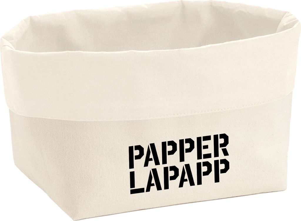 Huuraa Organizer Papperlapapp Schriftzug 3 Liter Medium Canvas Baumwolle Utensilo Geschenkidee