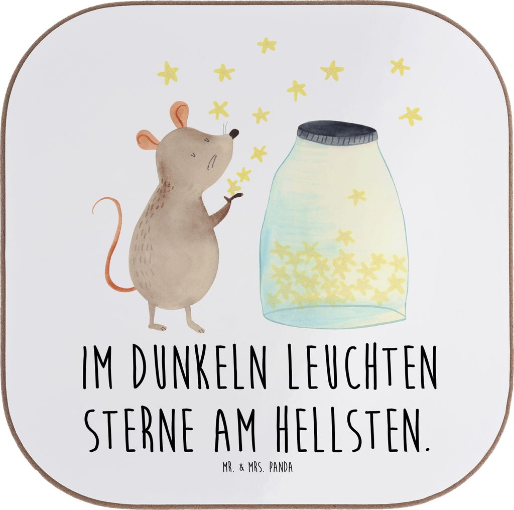 Mr. & Mrs. Panda Tischuntersetzer Angst vor Dunkelheit überwinden - Weiß - Geschenk, Lebenshilfe, positive Energie, Mutmacher, Zuversicht, Überw...