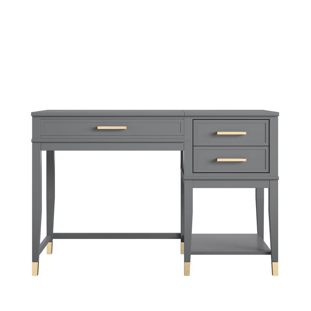 Computertisch mit Lifttop aus MDF graphitgrau Produktbild 