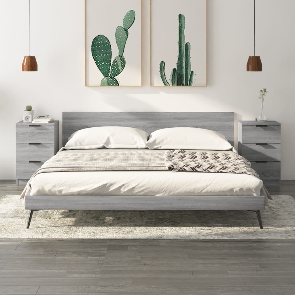 Maison Exclusive - Nachttische 2 Stk. Grau Sonoma 40x36x65 cm