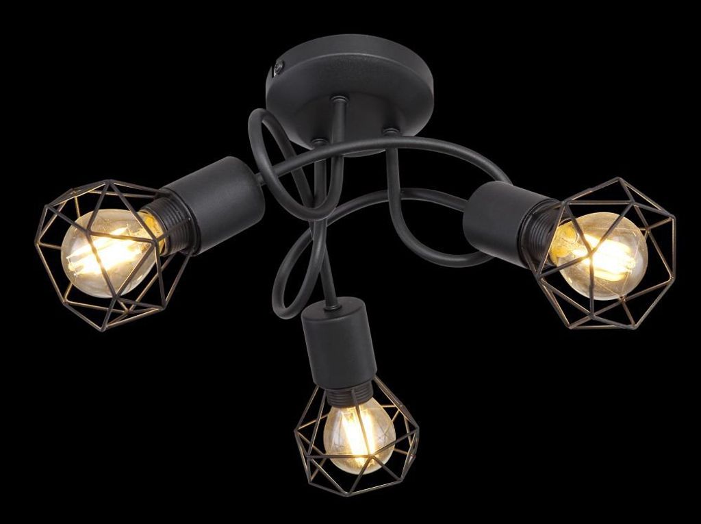 Globo Lighting stropní svítidlo kovové černé, 3x E14 Obrázek produktu 7