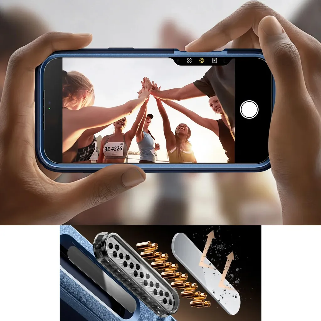 Coque iPhone 17 Pro Max MagSafe stop cassure chute 6m support bleu chic - 6