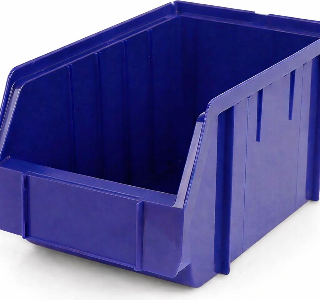 18x Stapelbox Aufbewahrungsbox Blau M - extra stabile Sichtlagerkasten stapelbar