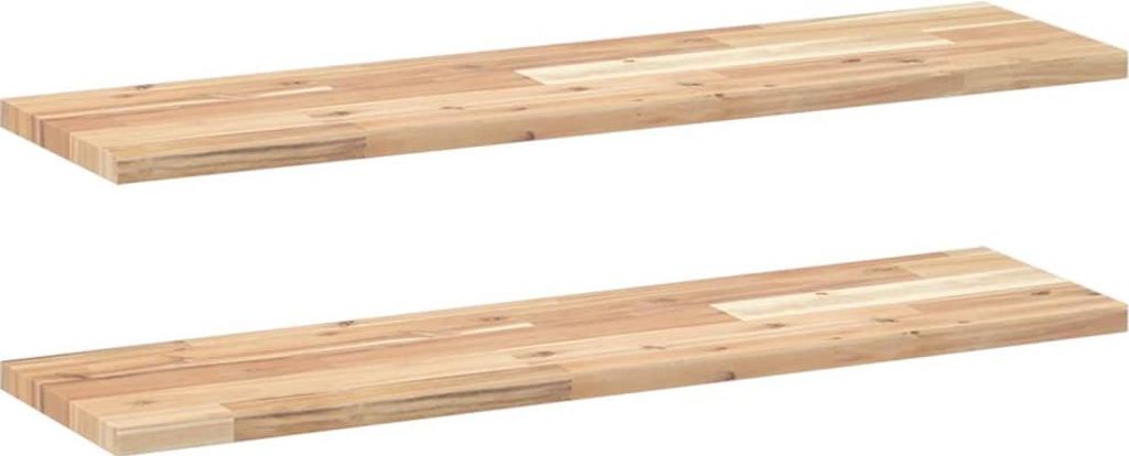 vidaXL Schweberegale 2 Stk. 100x20x2 cm Massivholz Akazie Unbehandelt