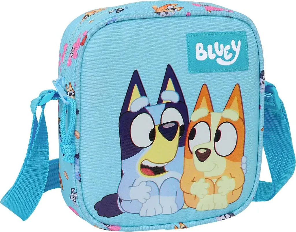 Safta BLUEY SISTERS Zaino A Sacco Piatto Junior – 26x34 Cm, 3L, Verde Acqua, Leggero E Resistente, Per Bambini, Qualità Ufficiale, Garanzia 2 Anni
