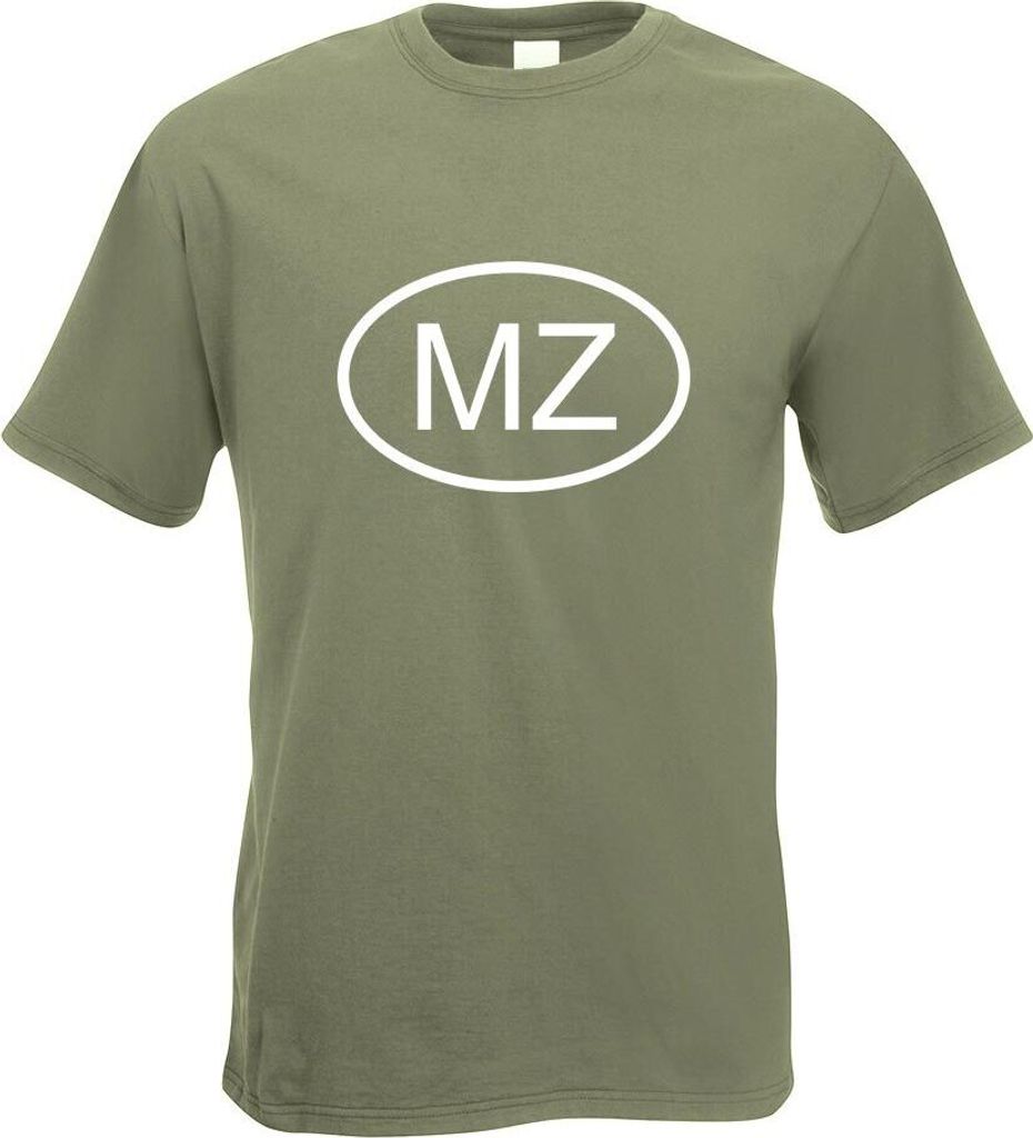 Kiwistar - T-Shirt - Olive - Mosambik MZ Motiv Bedruckt Funshirt Design Print - mit Motiv Bedruckt - Funshirt Design - Sport - Freizeit - Herren - M