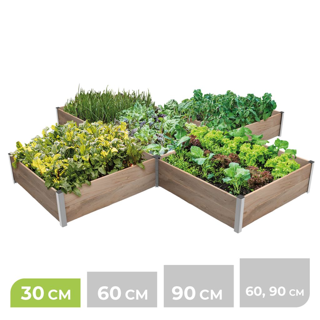 BioGreen 5m² Hochbeet ErnteMAXX in Kreuzform aus Holz in 4 Größen verfügbar