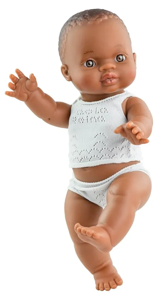 Poupée Paola Reina Gordi fille peau foncée 34cm avec sous-vêtements