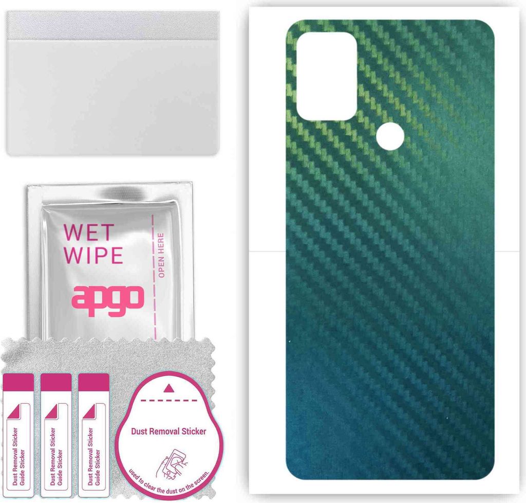 apgo Rückseite Schutzfolie, Skin, kompatibel mit LG W41, Hinten Displayschutzfolie aus Vinylfolie, kratzfest, einfache Montage - Kohlenstoff-Cham...