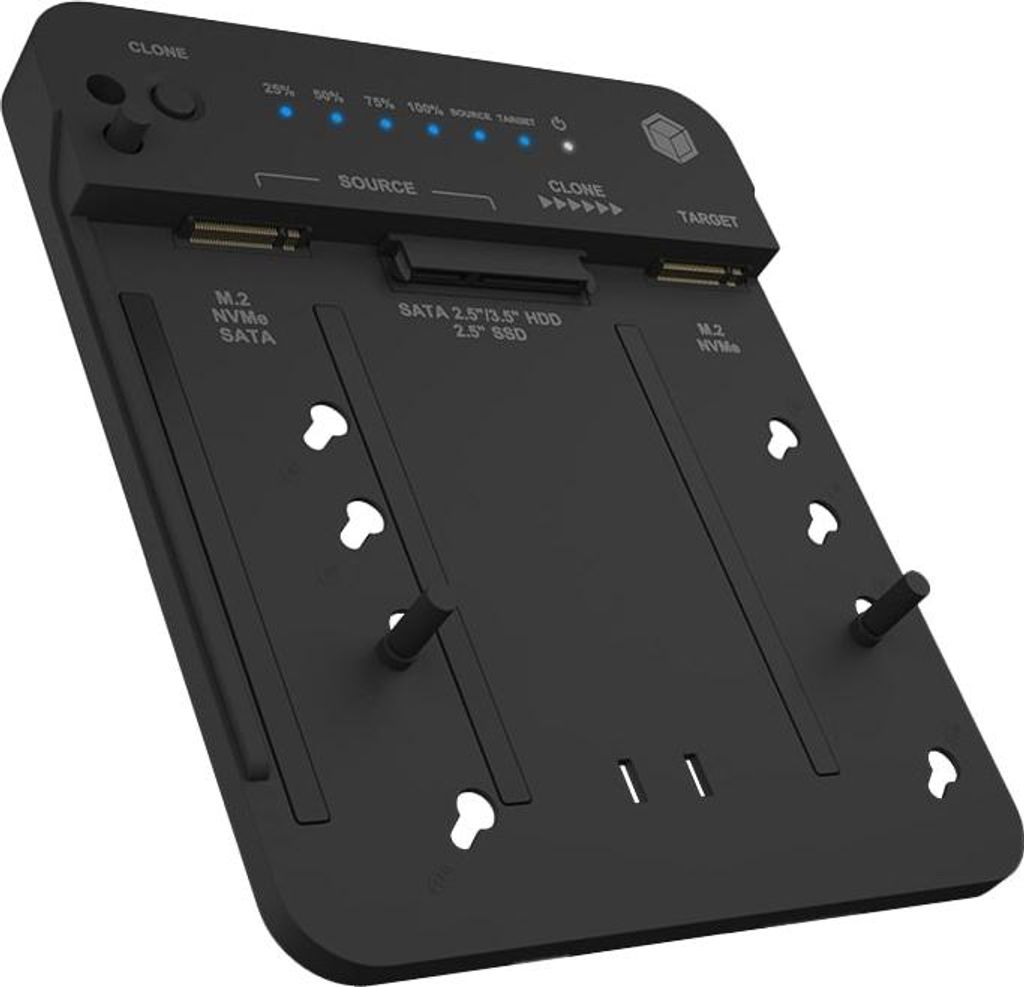 ICY BOX CloneStation & DockingStation IB-2913MCL-C31 M.2 NVME & SATA 2.5''/3.5'' SSD/HDD