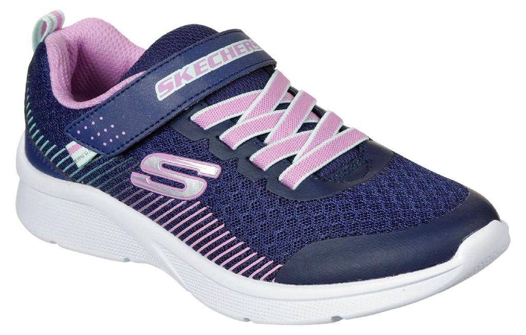 Skechers - "Microspec" Schrägstreifen Sneaker für Mädchen GT19560 (33,5 EU) (Lavendel/Marine)