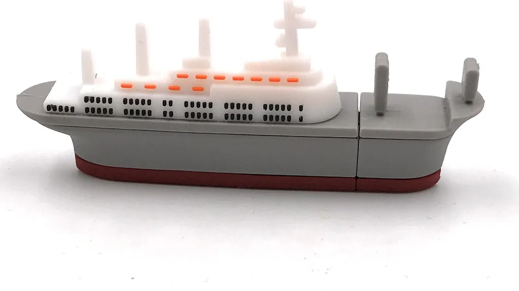Clé USB 128 Go USB 3.0 Onlineworld2013 en forme de Bateau Cargo Gris