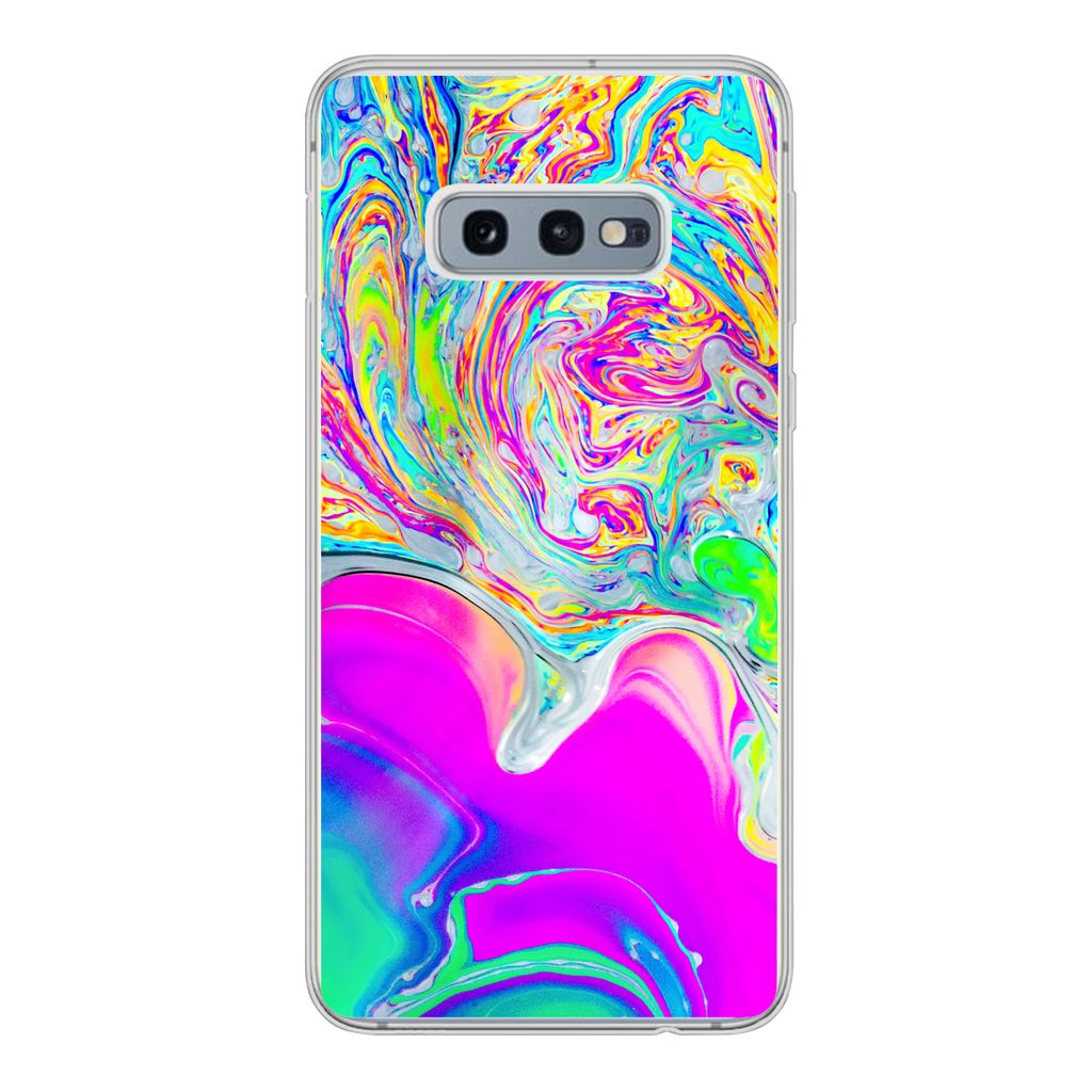MuchoWow Handyhülle Schutzhülle Hülle für Samsung Galaxy S10e Kunst - Farben - Psychedelisch Silikon Softcase Handy Hülle - Handy