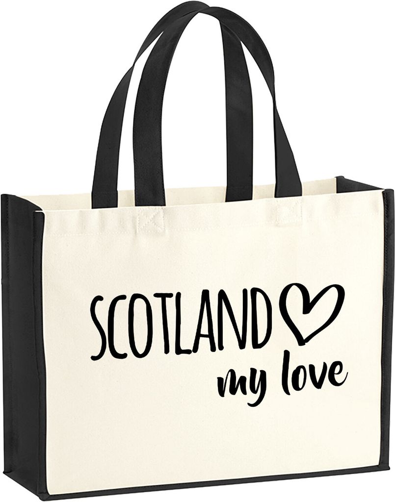 Huuraa Jutetasche Scotland my love 21 Liter Black Jute und Produktbild 