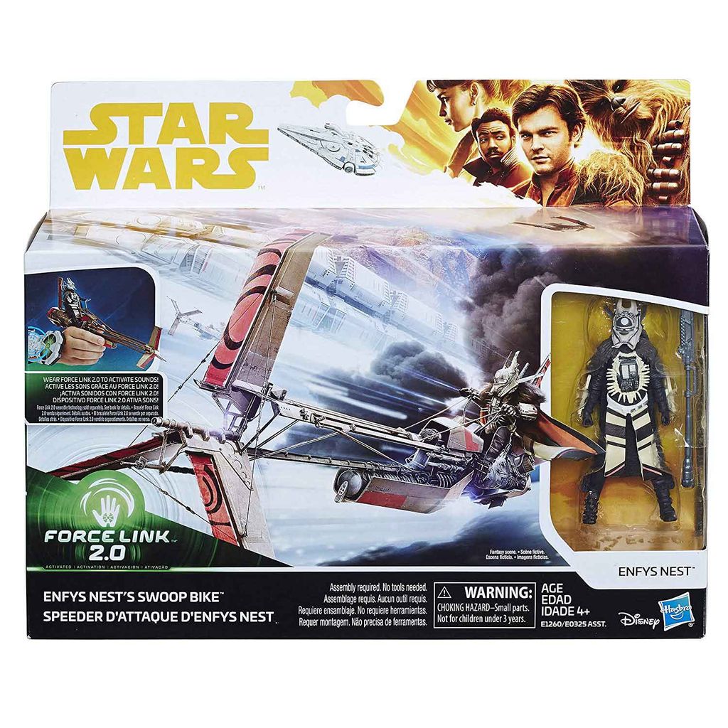 Hasbro E1260 Star Wars Han Solo Enfys Nest Swoop Bike Speeder mit Figur Neu