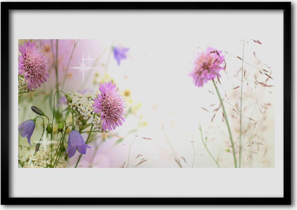 Bild 70x50 MDF-Rahmen Wandkunst Blumen Pflanzen Natur