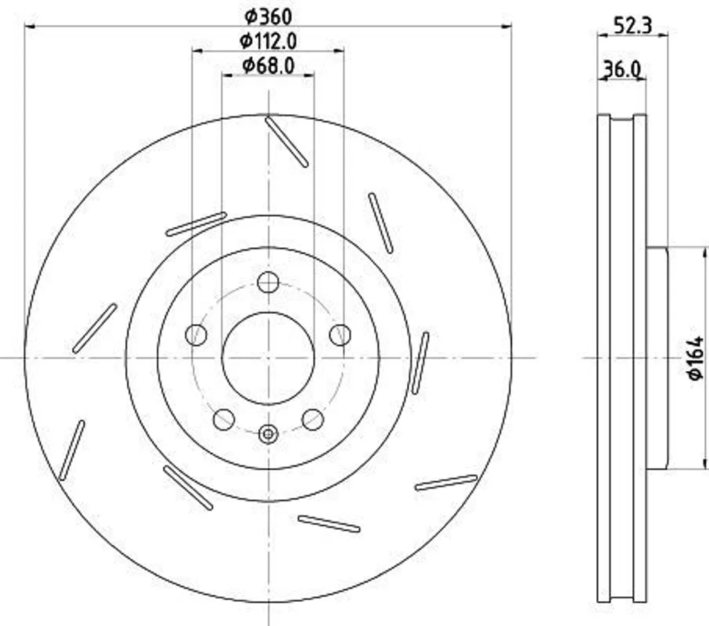 Disque de frein ventilé HELLA compatible Porsche Macan 95B - Qualité OE