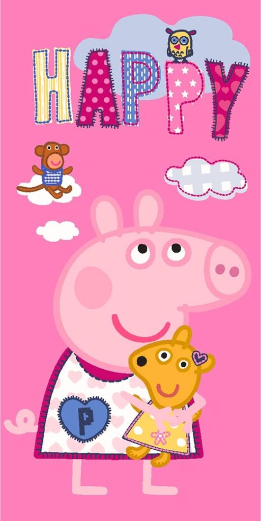 Babyhandtuch Peppa Pig und Teddybär