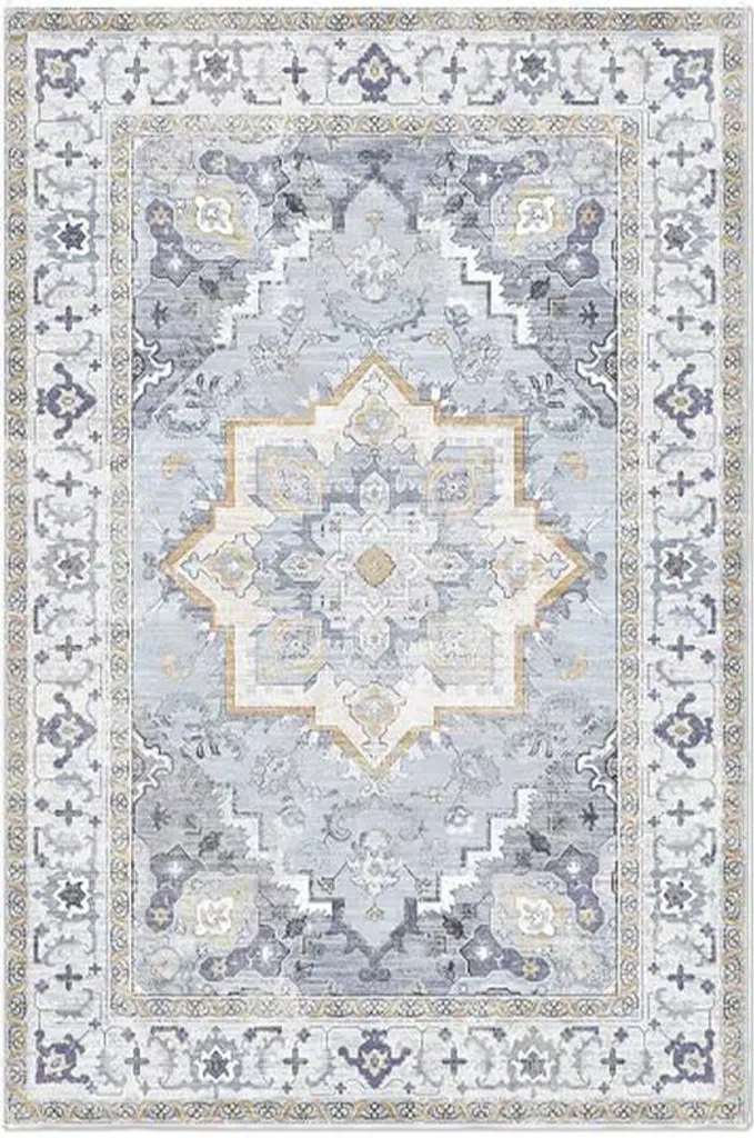 Tapis à motif médaillon 130 x 185 cm chic pour un salon classique chic
