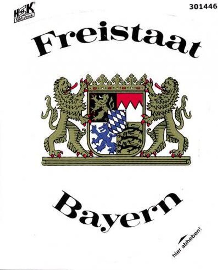 Auto-Aufkleber - FREISTAAT BAYERN - Gr. ca. 9,5 x 12cm (301446) Wappen Landeszeichen Flagge