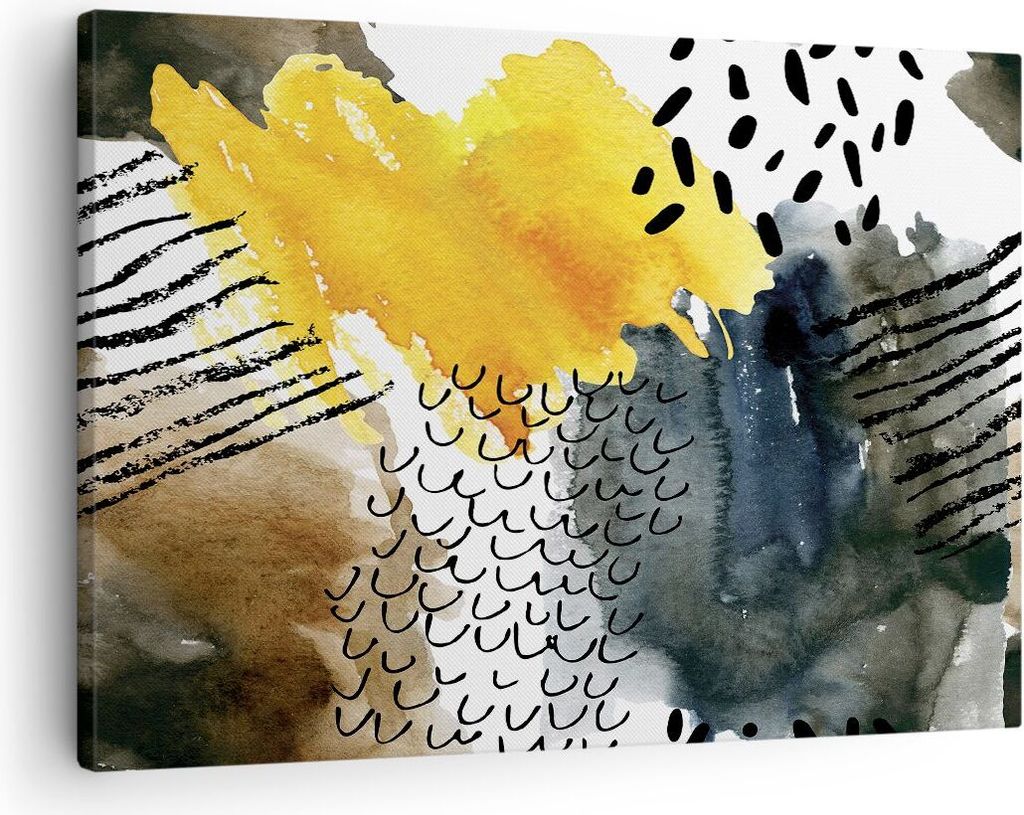 Bild auf Leinwand - Leinwandbild - Einteilig - Abstraktion Muster Flecken - 70x50cm - Wand Bild - Wanddeko - Wandbilder - Leinwanddruck - Bilder - ...