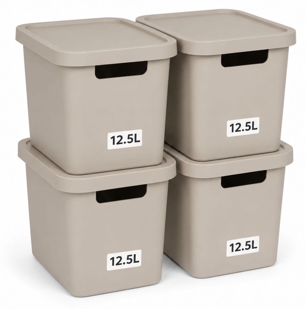 Plastard Aufbewahrungsbox mit Deckel 4er-Set 12,5 Liter in Produktbild 
