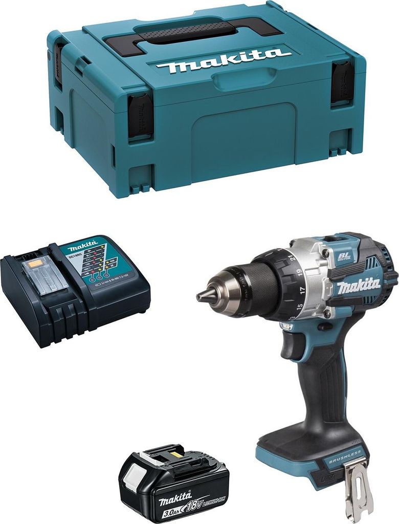 Schlagbohrschrauber MAKITA DHP492RFJ1 (1 x 3,0Ah + DC18RC + MAKPAC 2)