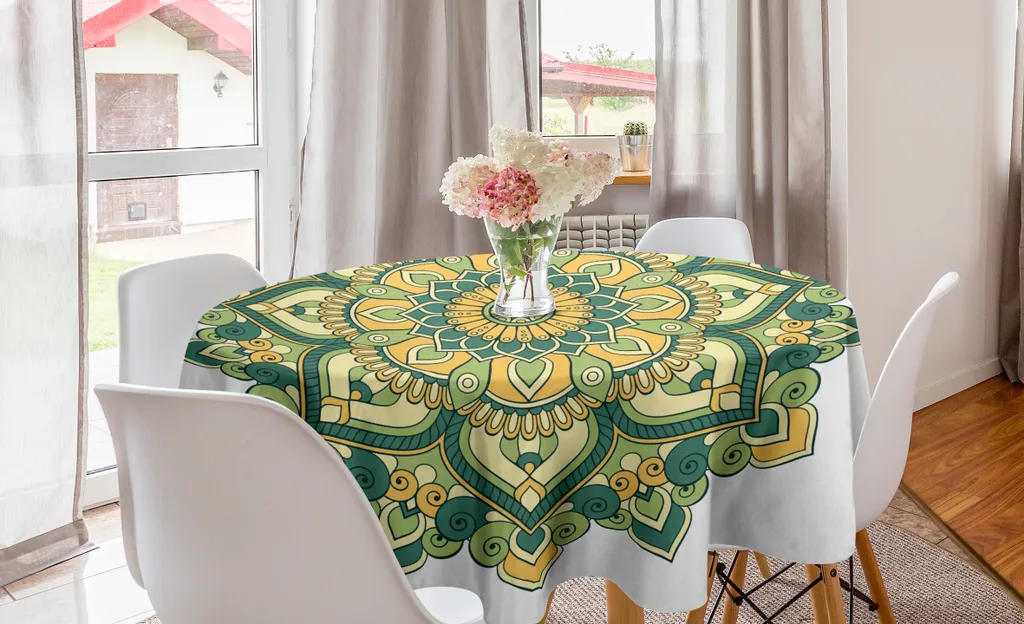 Tovaglia Antimacchia Rotonda 150 cm ABAKUHAUS Mandala Lavabile