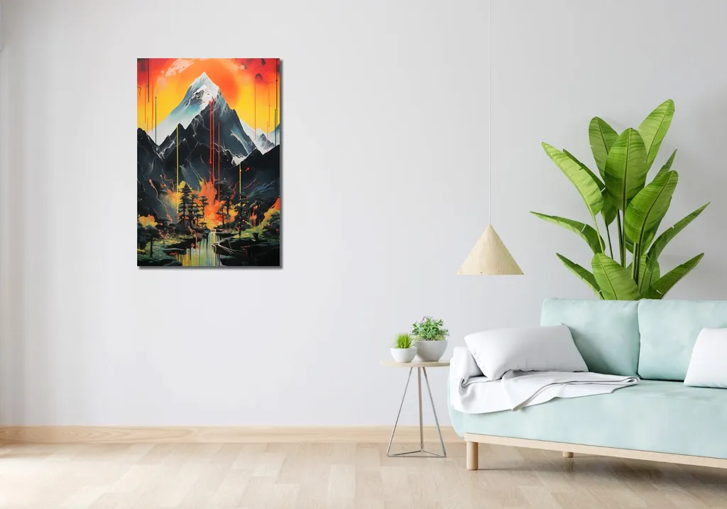 Quadro Design Montagna 60x90 cm - Alchimia Moderna per Parete - 2