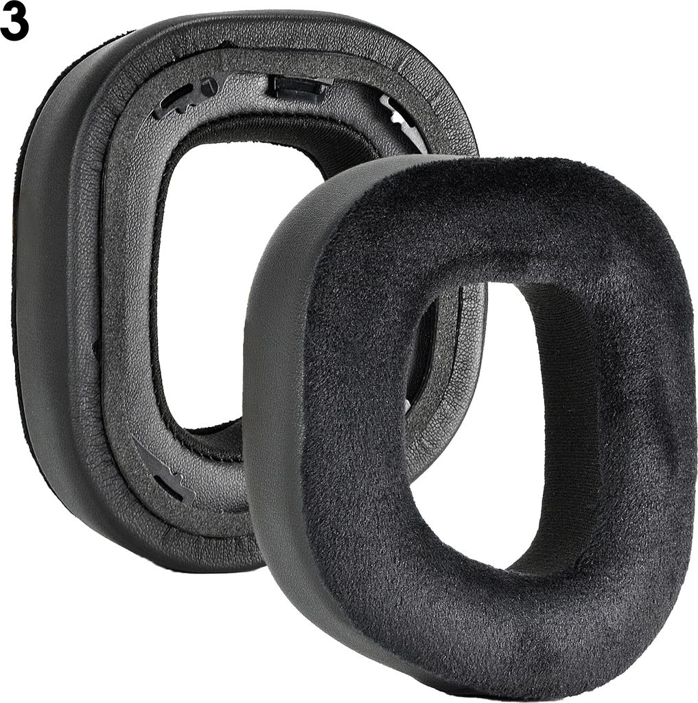 1 Paar Kopfhörerkissen verdickte bequeme schwarze Bluetooth-kompatible Headset-Ohrpolster für Corsair HS80 RGB Wireless-3