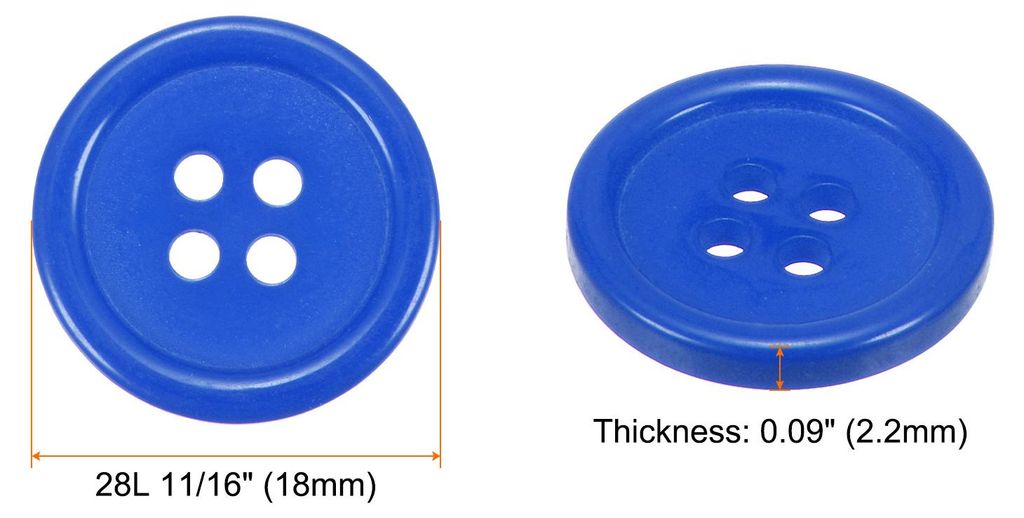 80 Stš¹ck Blau Kn?pfe 18 mm Gro?e N?hkn?pfe 4 L?cher Harz Runde Bastelkn?pfe Ersatzkn?pfe fš¹r Mantel Kleidung Jacke Hemden Blazer DIY Handwerk...