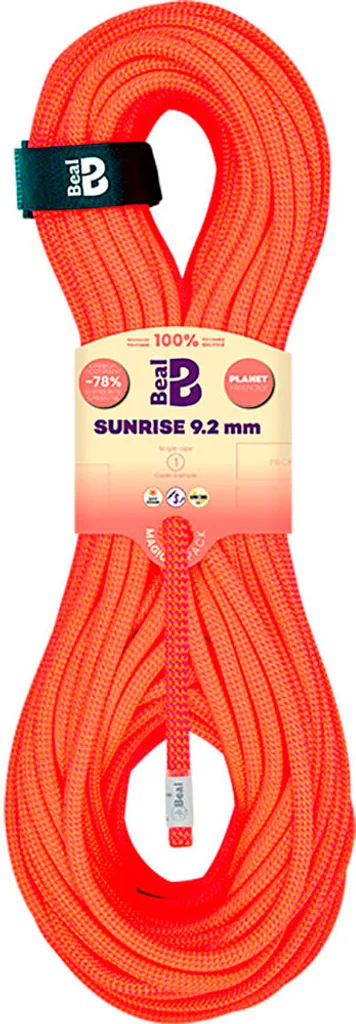 Corde Dynamique Beal Sunrise 9.2 mm 80m : Souplesse et Sécurité Orange