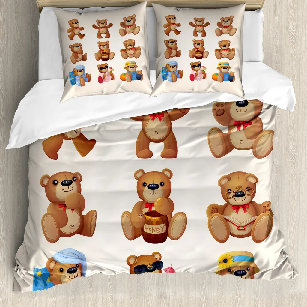 Housse de couette pour personnes allergiques 200x200 ours en peluche