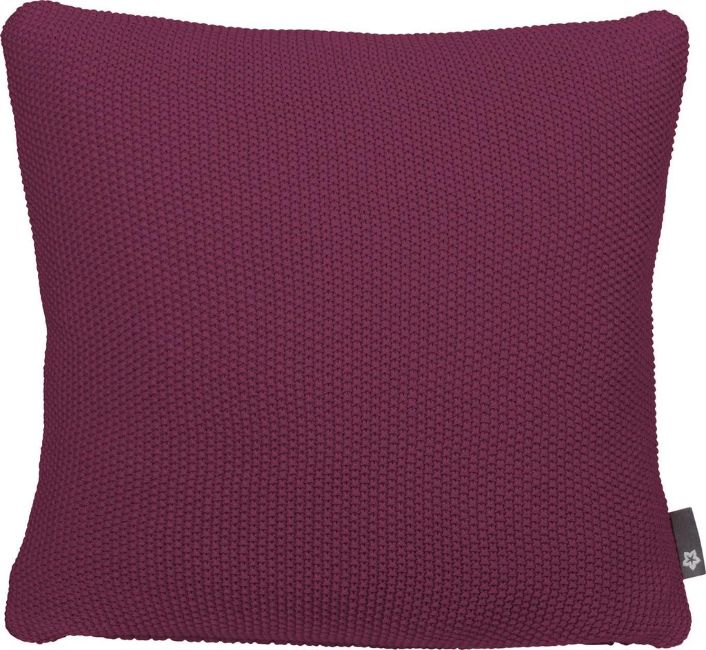 Pichler Baumwollgestrick uni Kissenhülle 2er Set 40 x 40 cm LOLA Rechteck pflaume