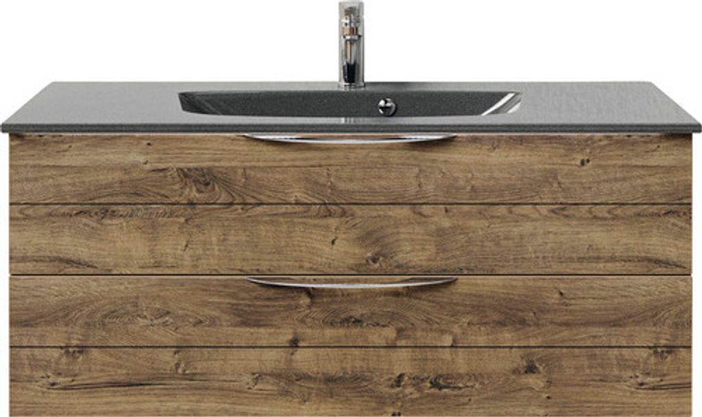 Badmöbel-Set Pelipal Sunline 300 BxHxT 117 x 49,9 x 48 cm Frontfarbe eiche ribbeck Badmöbelset 2-teilig mit Waschtisch M