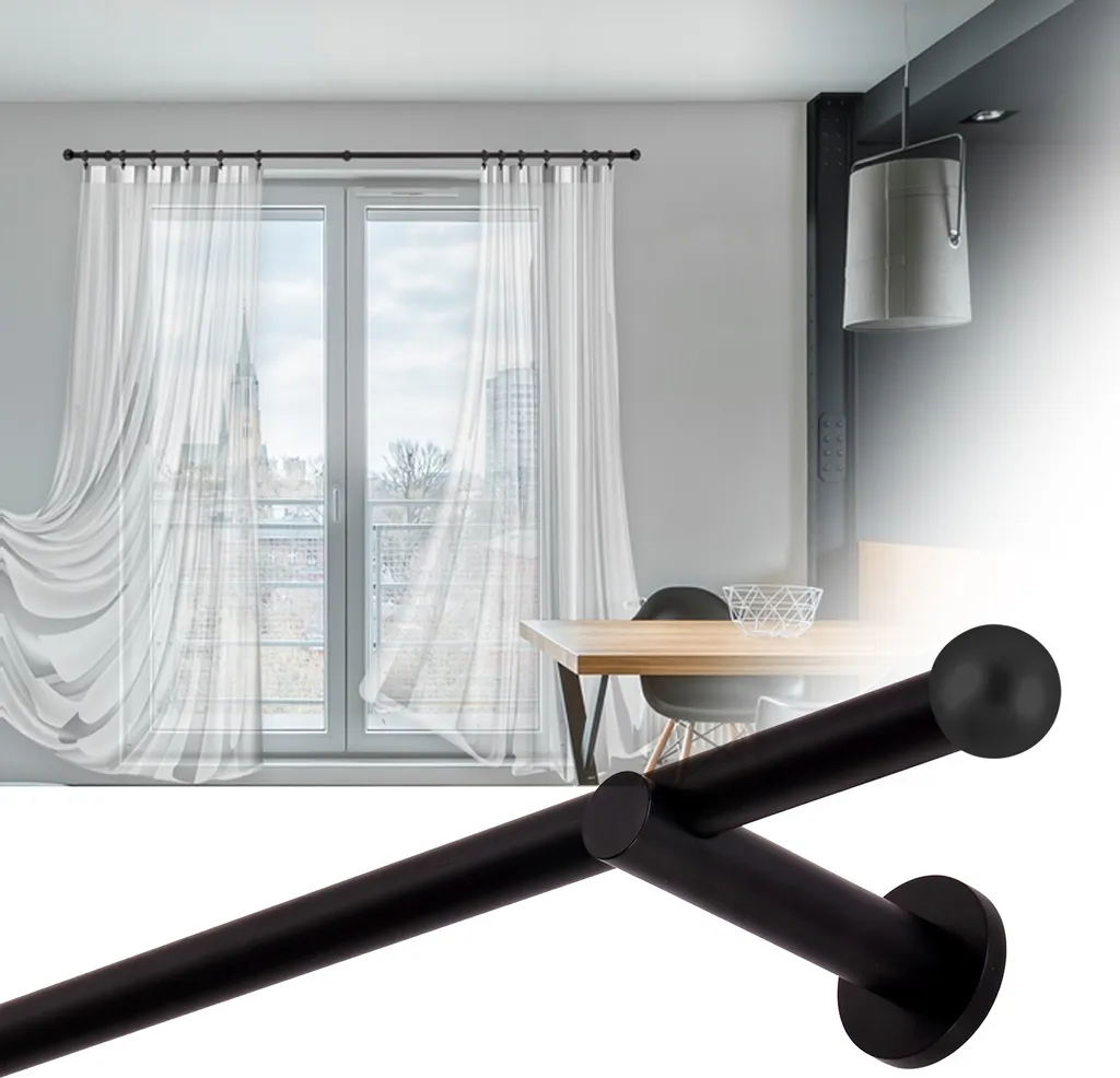 Miglior Bastone Tenda Nero 480 cm Metallo 19 mm Sfera - Prezzo Top - 2
