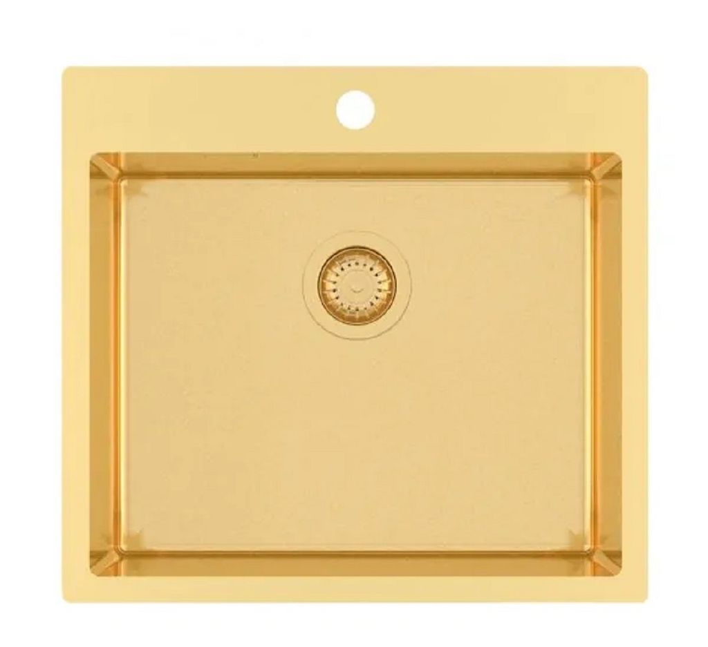 Edelstahlspüle Gurari TERRA100N Gold Design Spüle 550 x 505 mm Premiumqulität