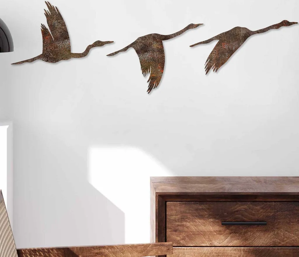 Wallity Decorazione Metallo Rusty Birds 1 Stile Industrial 11x16