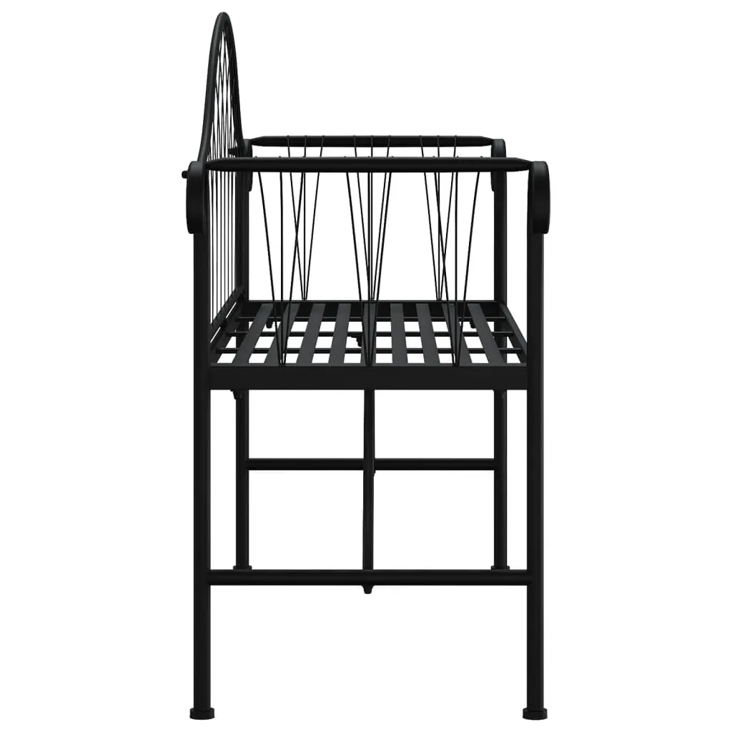 Offerta Panchina Giardino vidaXL Acciaio Nero 128 cm - Prezzo Top - 4