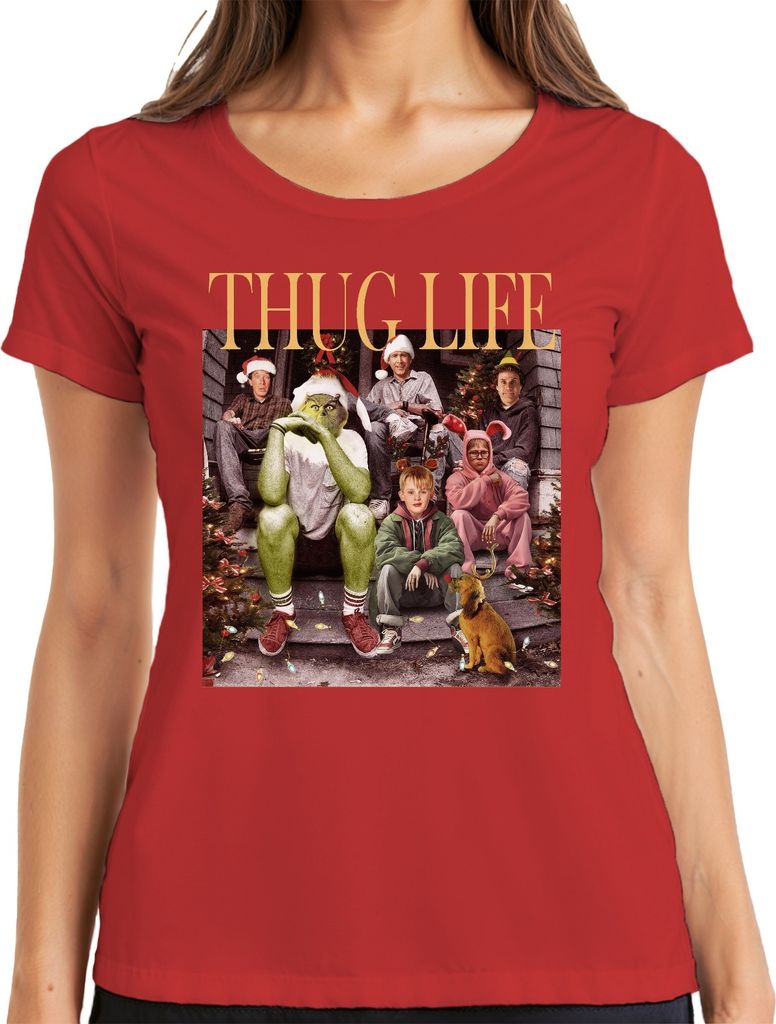 Thug Life Retro Weihnachtsfilme - Weihnachten Christmas Xmas Damen T-Shirt, Rot, M