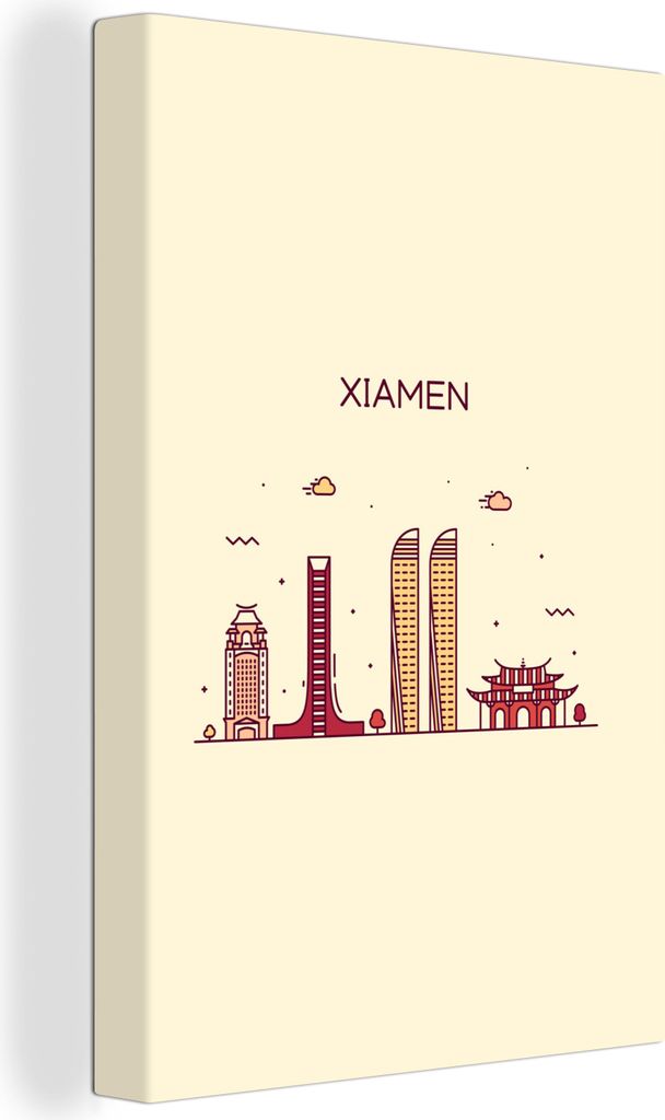 OneMillionCanvasses - Leinwandbilder - 90x140 cm, Xiamen - China - Skyline, Wandbilder Kunstdruck Wanddekoration - Foto auf Leinwand - Gemälde a...