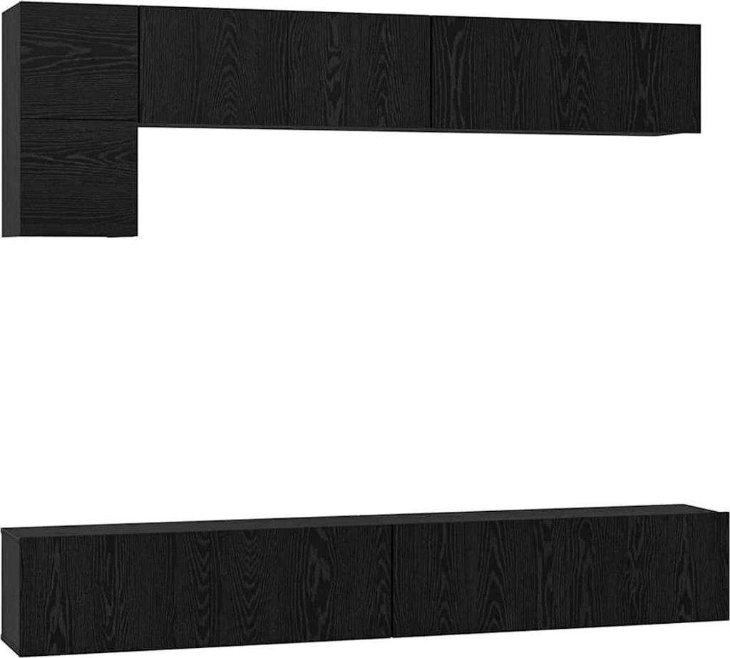 TV-Schrankset 5 pcs Schwarz Eichen-Optik Holzwerkstoff