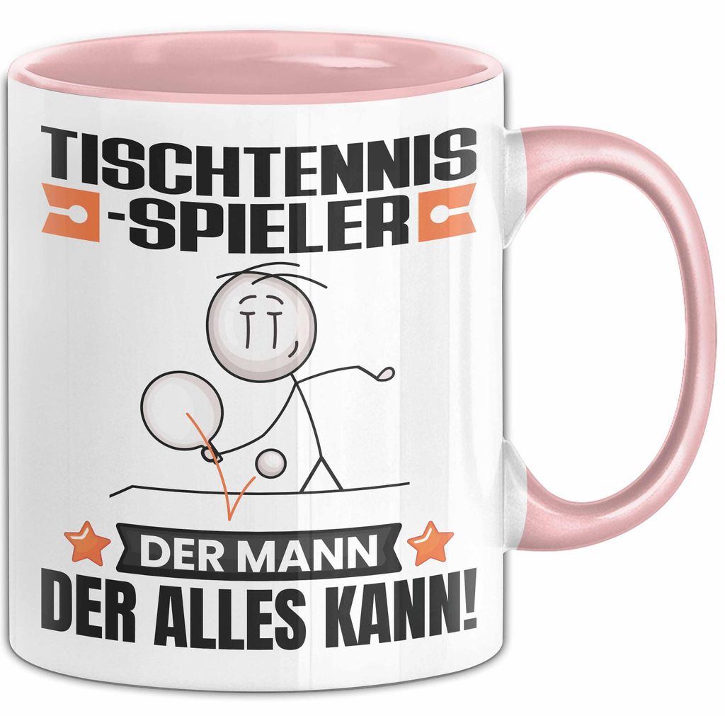 Tischtennisspieler Tasse Geschenk für Tischtennisspieler Der Mann Der Alles Kann Geschenkidee zum Geburtstag (Rosa)