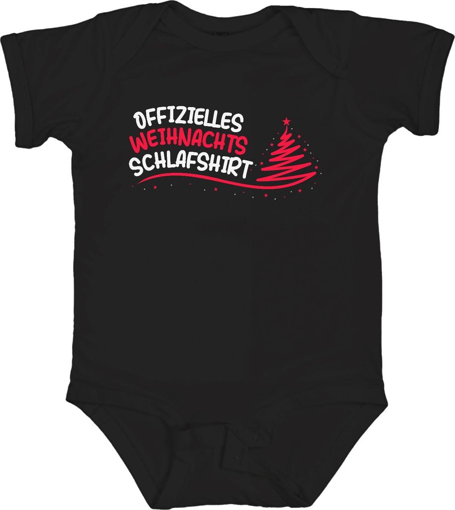 Offizielles Weihnachts-Schlafshirt Christbaum - Weihnachten Xmas Christmas Unisex Baby Body, Schwarz, 3/6
